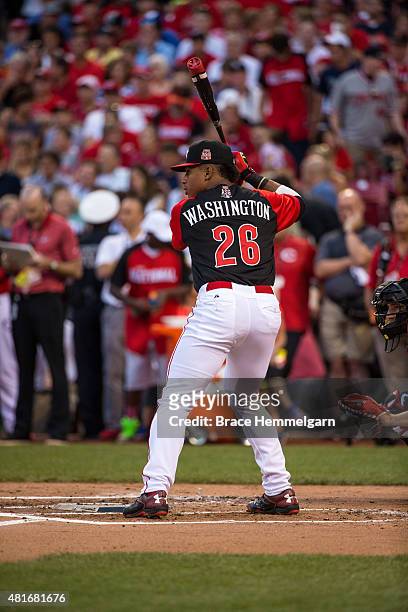 Ron Washington Jr. Of Dulles High School during the Gillette Home Run Derby presented by Head & Shoulders at the Great American Ball Park on July 13,...