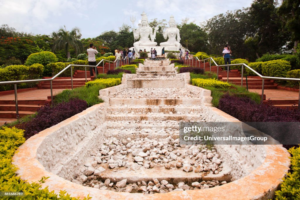 Statues of Lord Shiva and Goddess Parvathi in a park, Kailasagiri Park, Vishakhapatnam, Andhra Pradesh, India