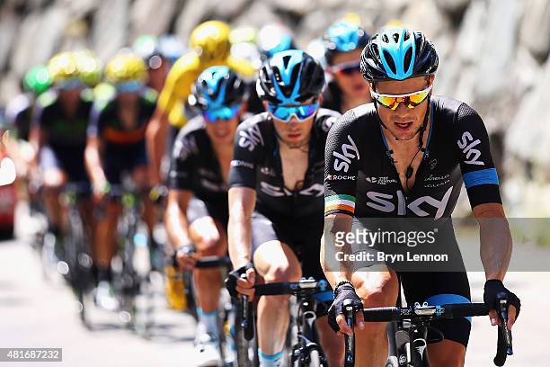 Nicolas Roche of Ireland and Team Sky in action during Stage Eighteen of the 2015 Tour de France, a 186.5km stage between Gap and...