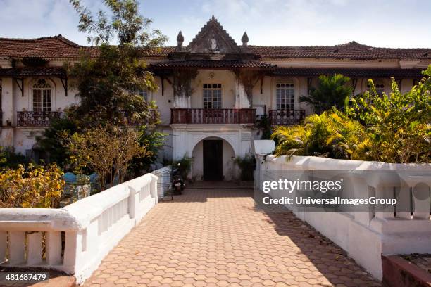 Facade of a building, Menezes Braganza House, Chandor, Salcetta, South Goa, Goa, India.