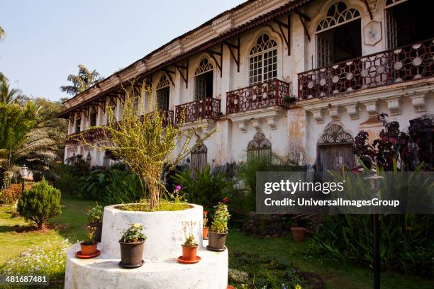 Plants in the garden of a house, Menezes Braganza House, Chandor, Salcetta, South Goa, Goa, India.