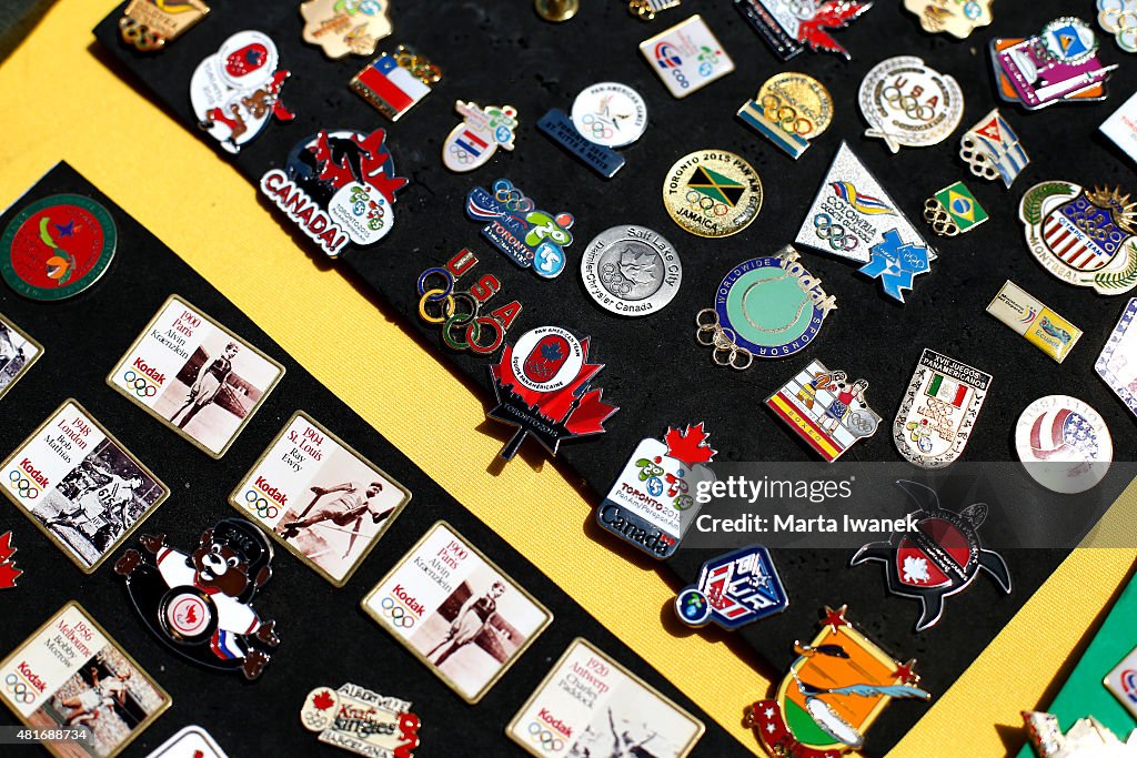 Bud Kling, pin trading centre coordinator in the Pan Am Games Athletes Village