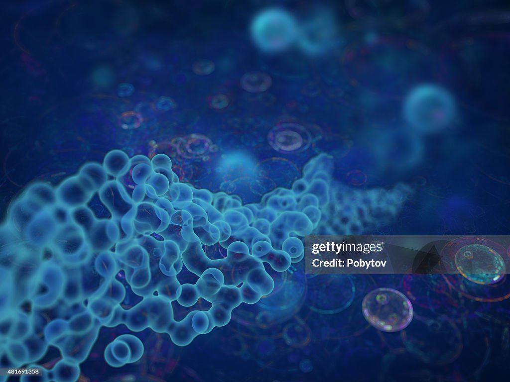 Estructura molecular, concepto de tecnología, medicina y ciencia