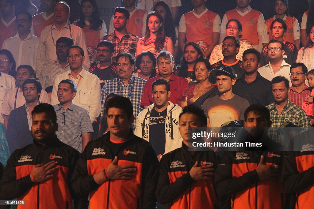 Bollywood Actor Salman Khan At Pro Kabaddi Match