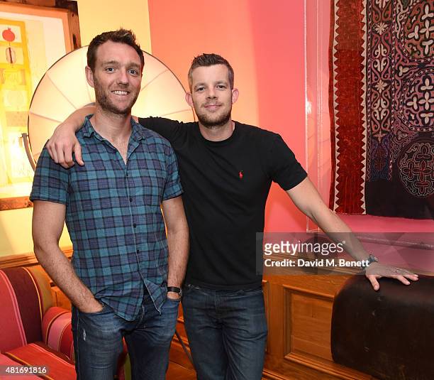Russel Tovey and Guest attend the exclusive special screening of Trainwreck hosted by Nira Park at Soho Hotel on July 23, 2015 in London, England.