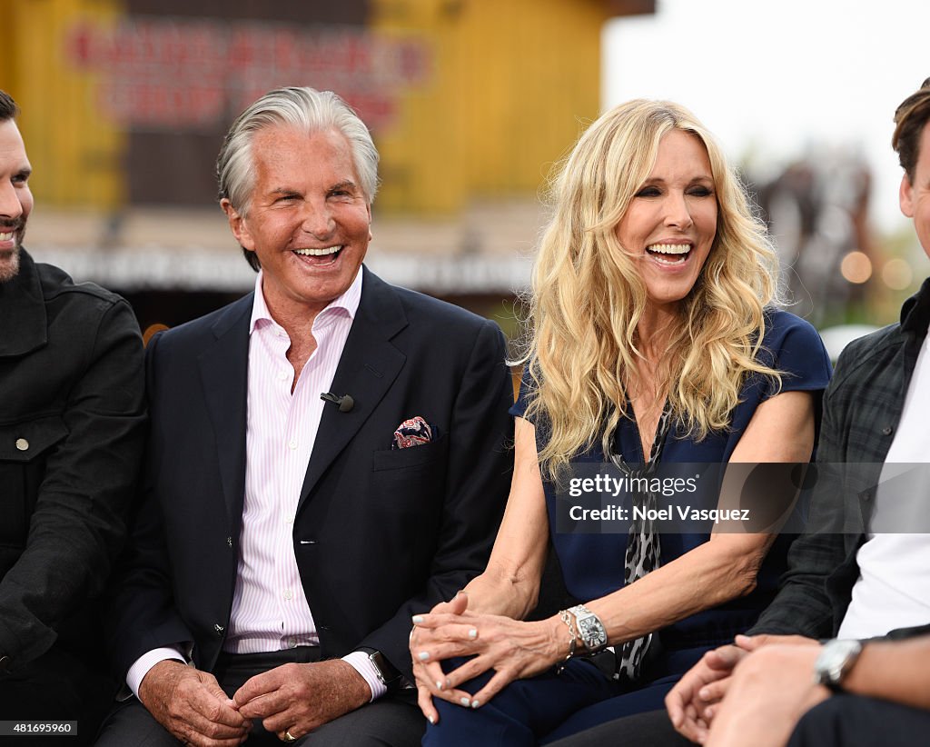 George Hamilton, Ashley Hamilton, Sean Stewart, Kim Stewart and Alana Stewart On "Extra"