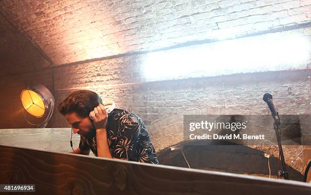 Jack Guinness DJs at the Amazon Fashion Photography Studio launch party, which opened on July 23, 2015 in London, England. Guest of honour was Suki...