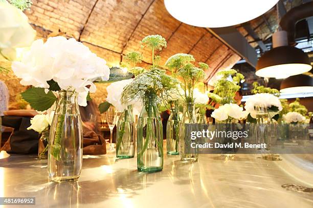 General view of the atmosphere at the Amazon Fashion Photography Studio launch party, which opened on July 23, 2015 in London, England. Guest of...