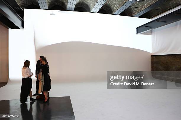 General view of the atmosphere at the Amazon Fashion Photography Studio launch party, which opened on July 23, 2015 in London, England. Guest of...