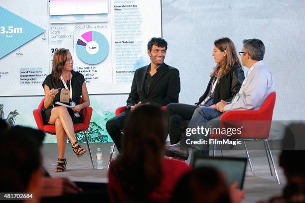 Jodi Ropert, director of product marketing at YouTube, Jeetendr Sehdev, celebrity branding authority, Alison Stern, Co-Founder & VP Marketing /...