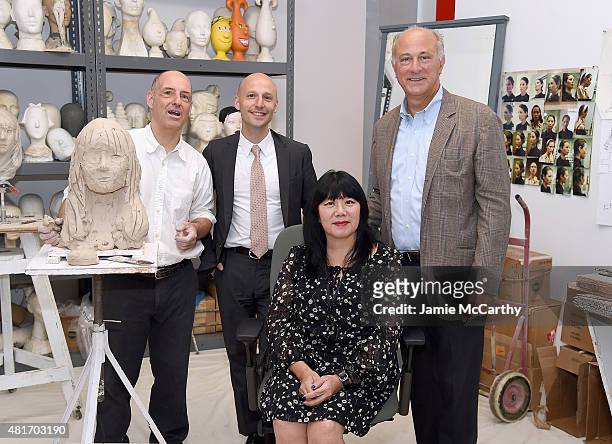 Sculptor Michael Evert, Glenn Adamson, director of The Museum of Arts and Design, designer Anna Sui and Ralph Pucci attend Ralph Pucci: The Art Of...
