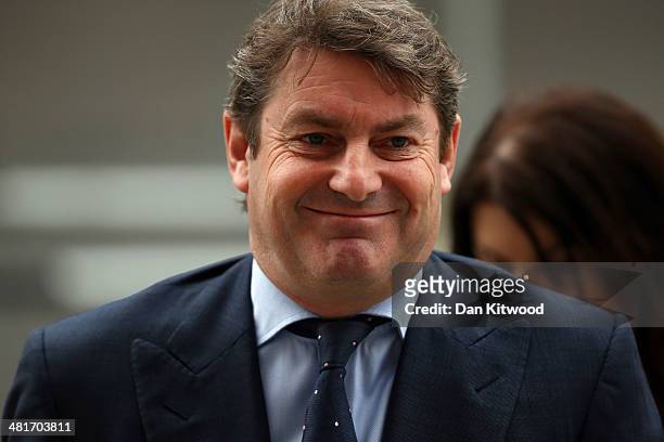 Charlie Brooks, husband of former News International chief executive Rebekah Brooks, arrives at the Old Bailey on March 31, 2014 in London, England....