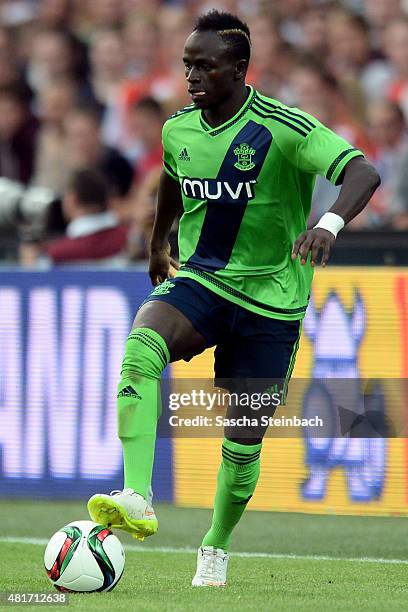 Sadio Mane of Southampton runs with the ball during the pre season friendly match between Feyenoord Rotterdam and Southampton FC at De Kuip on July...