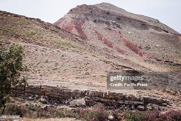 The mountain where Peshmergas are taking training exercises. Peshmergas were trained on the mountains for survival and endurance, to prepare...