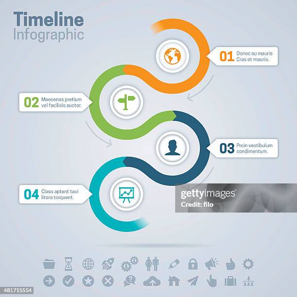 timeline infographic - 3 hours stock illustrations