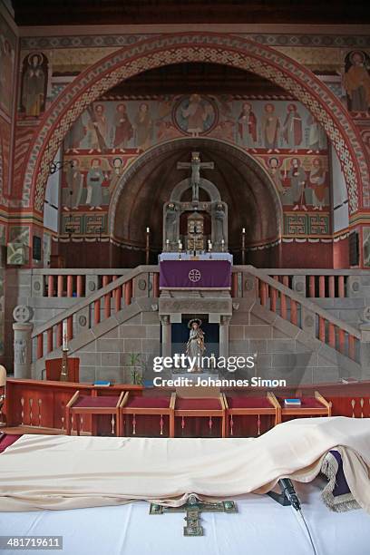 General and detail view of the prison church of the Landsberg prison, where former FC Bayern Muenchen president Uli Hoeness will serve his three-year...