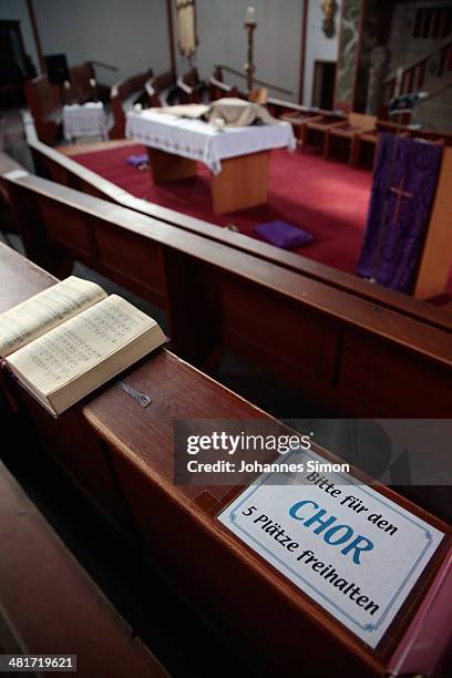 General and detail view of the prison church of the Landsberg prison, where former FC Bayern Muenchen president Uli Hoeness will serve his three-year...