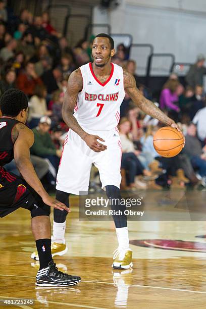 Tyshawn Taylor of the Maine Red Claws runs the offense against the Sioux Falls Skyforce on March 30, 2014 at the Portland Expo in Portland, Maine....
