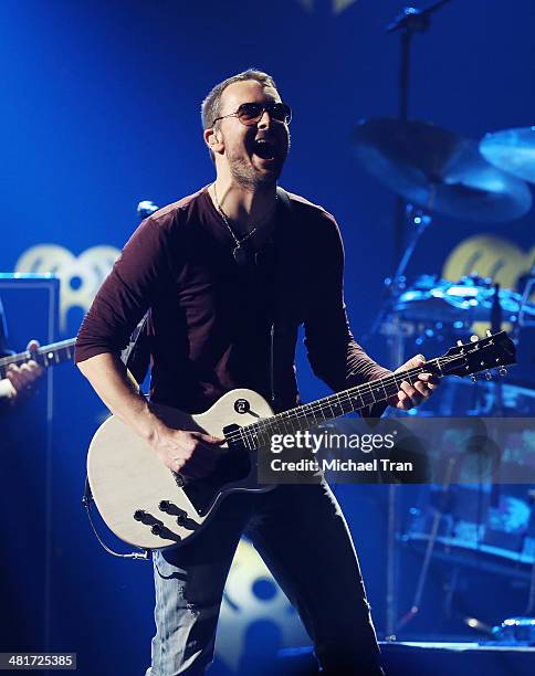 Eric Church performs onstage during the iHeartRadio Country Festival at the Frank Erwin Center on March 29, 2014 in Austin, Texas.