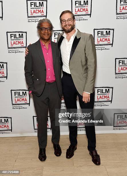 Film Independent at LACMA film curator Elvis Mitchell and writer Bryan Fuller attend the Film Independent at LACMA "An Evening With...Hannibal" event...