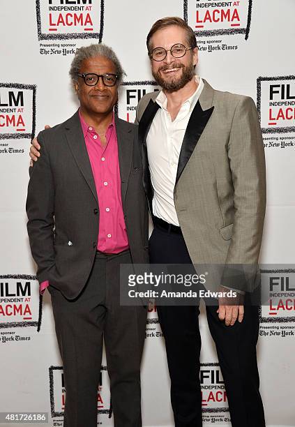 Film Independent at LACMA film curator Elvis Mitchell and writer Bryan Fuller attend the Film Independent at LACMA "An Evening With...Hannibal" event...