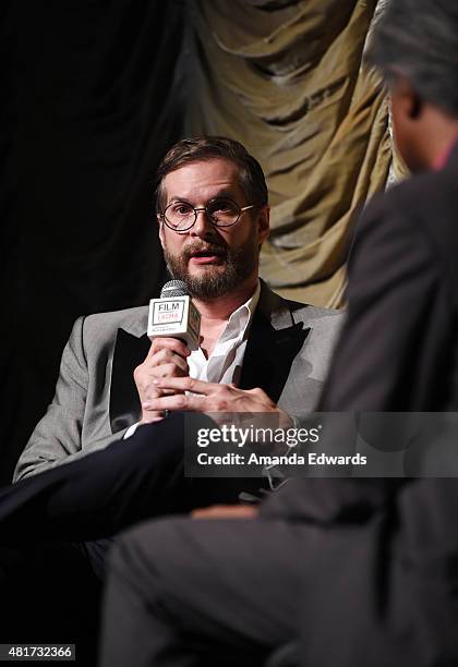 Writer Bryan Fuller and Film Independent at LACMA film curator Elvis Mitchell attend the Film Independent at LACMA "An Evening With...Hannibal" event...