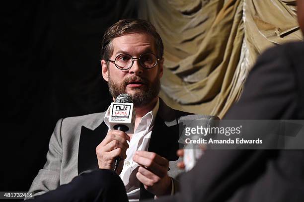 Writer Bryan Fuller and Film Independent at LACMA film curator Elvis Mitchell attend the Film Independent at LACMA "An Evening With...Hannibal" event...