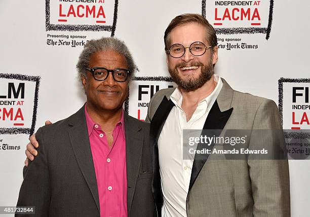 Film Independent at LACMA film curator Elvis Mitchell and writer Bryan Fuller attend the Film Independent at LACMA "An Evening With...Hannibal" event...