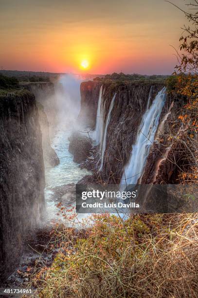 victoria falls in zambia side - victoria falls stock pictures, royalty-free photos & images