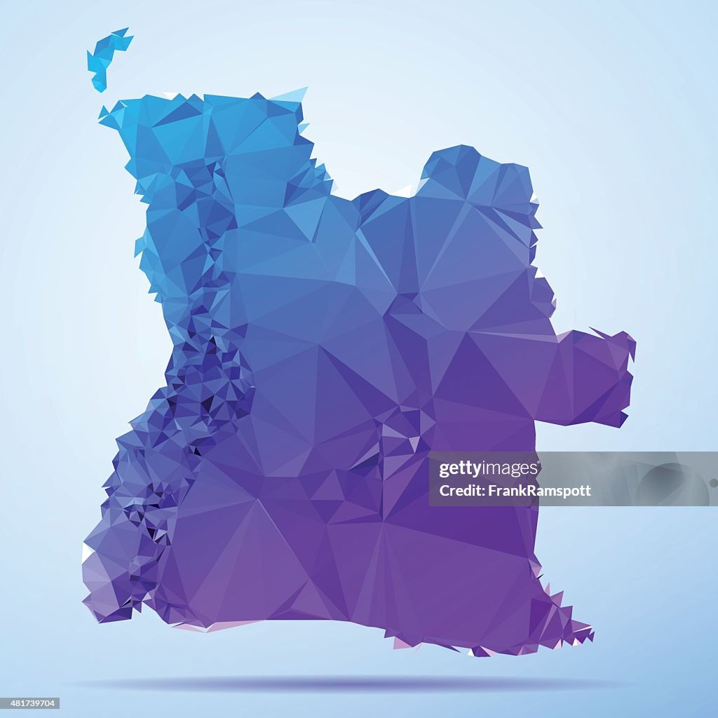 Angola Cabinda Polygon Triangle Map Blue