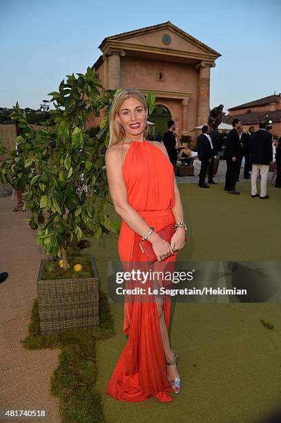 Hofit Golan poses as she attends the Cocktail reception during The Leonardo DiCaprio Foundation 2nd Annual Saint-Tropez Gala at Domaine Bertaud...