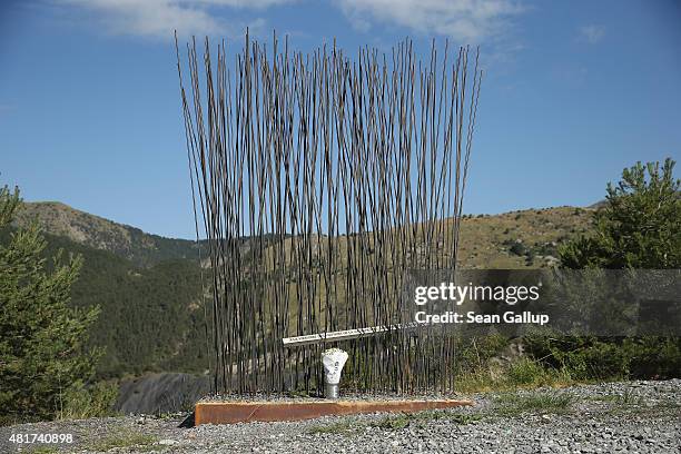 Memorial with 149 steel rods commemorates the 149 victims of Germanwings flight 4U9525 that crashed on March 24, killing all 150 people on board, on...