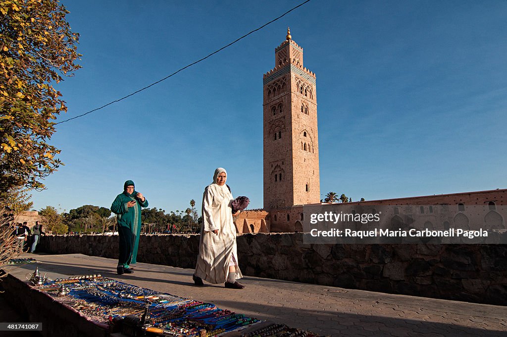 Koutoubia mosque near Djemma el Fna square...