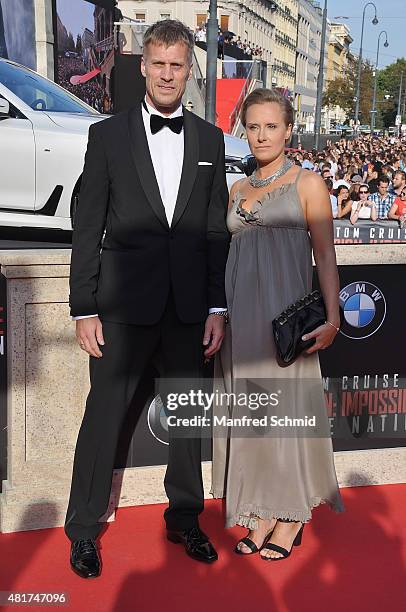 Jens Hulten poses at the world premiere for the film 'Mission Impossible - Rogue Nation' at Staatsoper on July 23, 2015 in Vienna, Austria.