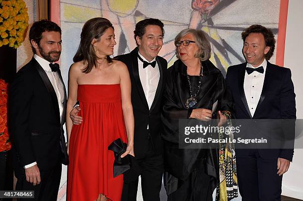 Cyril Vergniol, Amandine Gallienne, Guillaume Gallienne, Marie-Claude Beaud and Stephane Bern attend the Rose Ball 2014 in aid of the Princess Grace...