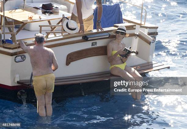 Rodrigo Rato and Alicia Gonzalez are seen on July 23, 2015 in Mallorca, Spain.