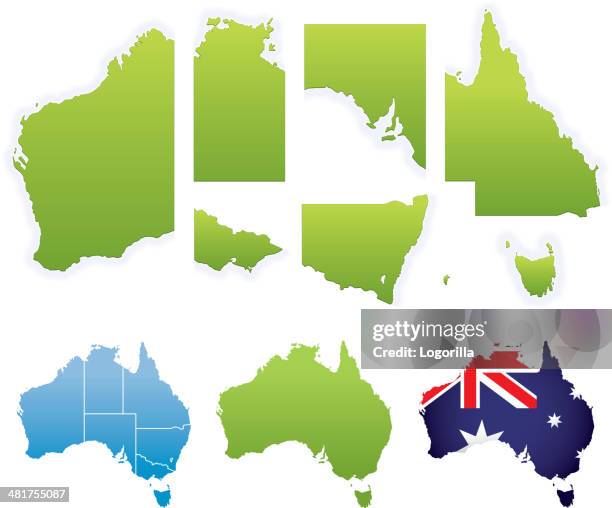 australian map & states - western australia stock illustrations