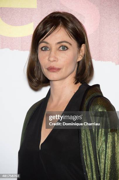 Emmanuelle Beart attends the 'Les Yeux Jaunes Des Crocodiles' Paris Premiere at Cinema Gaumont Marignan on March 31, 2014 in Paris, France.