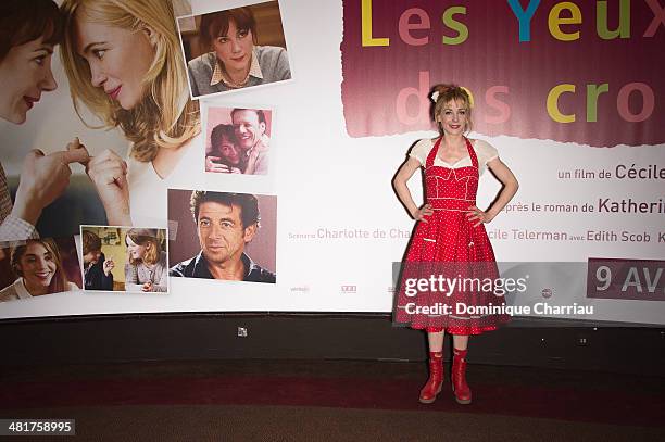 Julie Depardieu attends the 'Les Yeux Jaunes Des Crocodiles' Paris Premiere at Cinema Gaumont Marignan on March 31, 2014 in Paris, France.