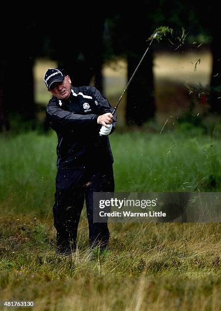 Ian Woosnam of Wales plays out of the rough on the 12h hole during the second round of The Senior Open Championship on the Old Course at Sunningdale...