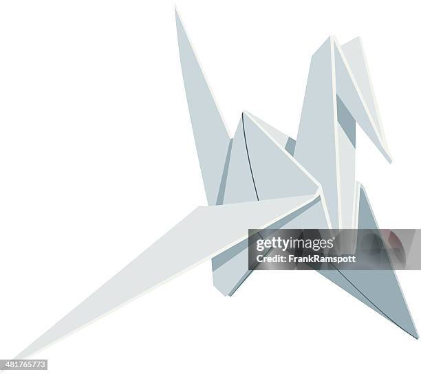 illustrazioni stock, clip art, cartoni animati e icone di tendenza di origami a forma di gru - origami a forma di gru
