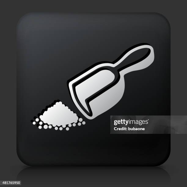 black square button with herbal powder icon - makeup powder black background stock illustrations