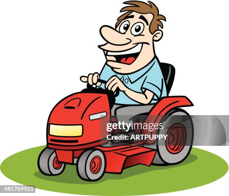 Cartoon Guy Driving Ride On Mower High-Res Vector Graphic - Getty Images Cartoon Guy Driving Ride On Mower High-Res Vector Graphic - Getty Images