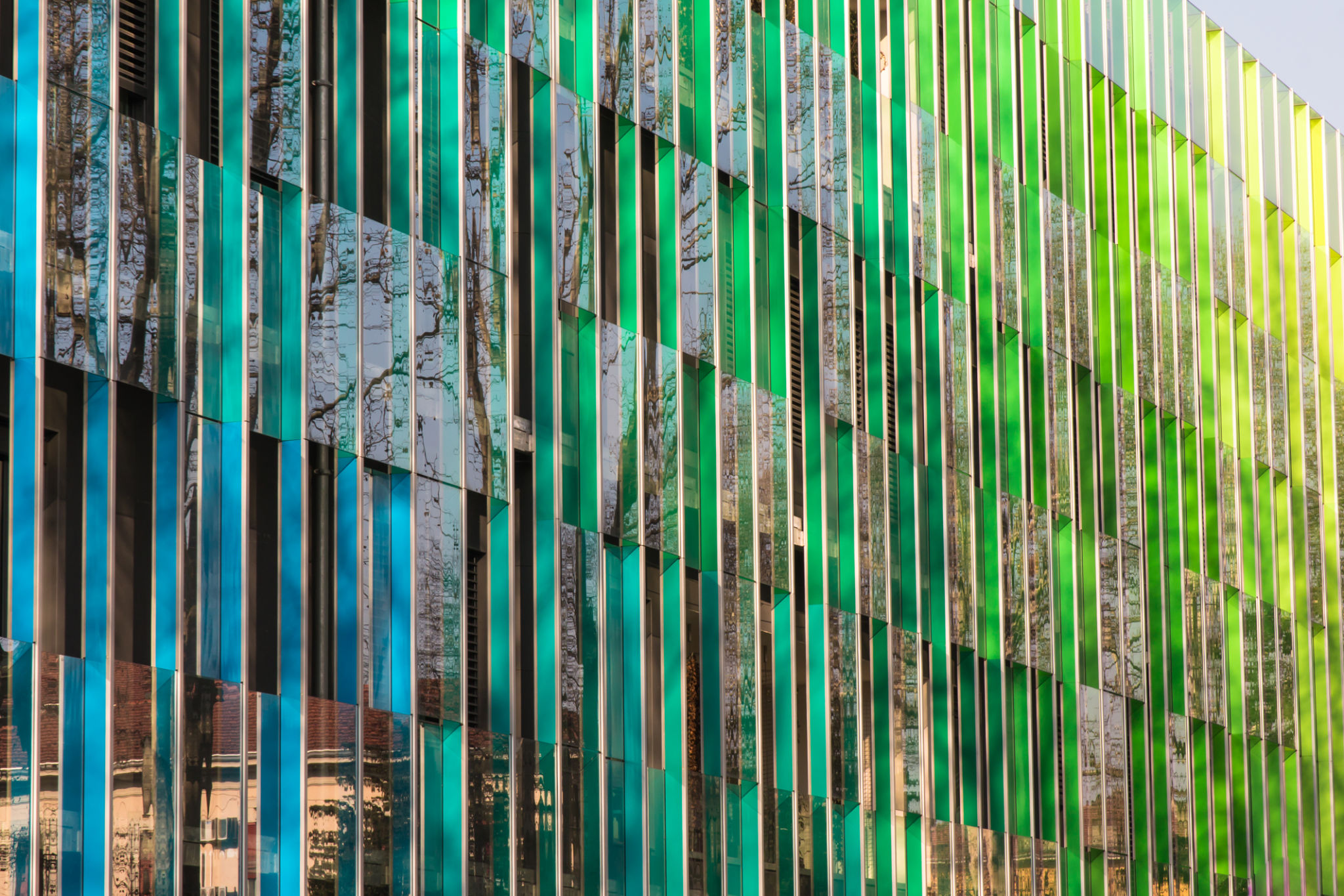 shaded building