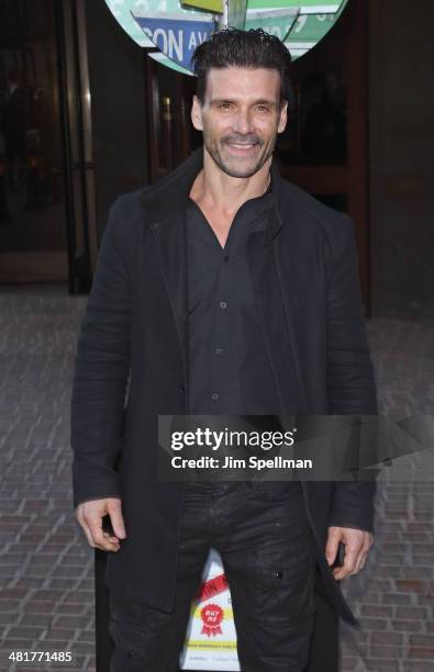 Actor Frank Grillo attends The Cinema Society Screening of "Captain America: The Winter Soldier" Screening at Tribeca Grand Hotel on March 31, 2014...