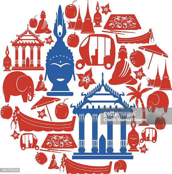 illustrations, cliparts, dessins animés et icônes de icône thaïlandais montage - elephant