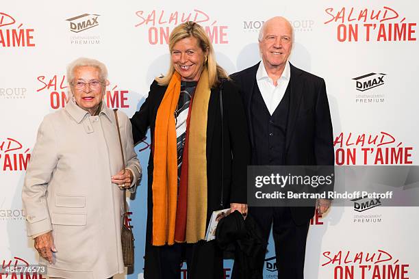 Francis Bouygues' widow, Monique Bouygues, her daughter Martine Bouygues, and Corinne's husband director Sergio Gobbi attend the premiere of French...