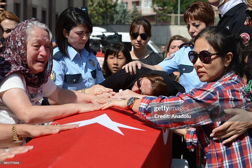 Funeral service for police officer in Turkey's Diyarbakir