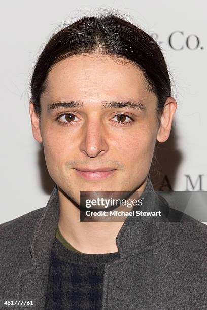 Designer Olivier Theyskens attends the "Engram" screening at the Celeste Bartos Theater at the Museum of Modern Art on March 31, 2014 in New York...