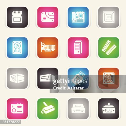 Multicolor Icons - Computer Components Multicolor Icons - Computer Components